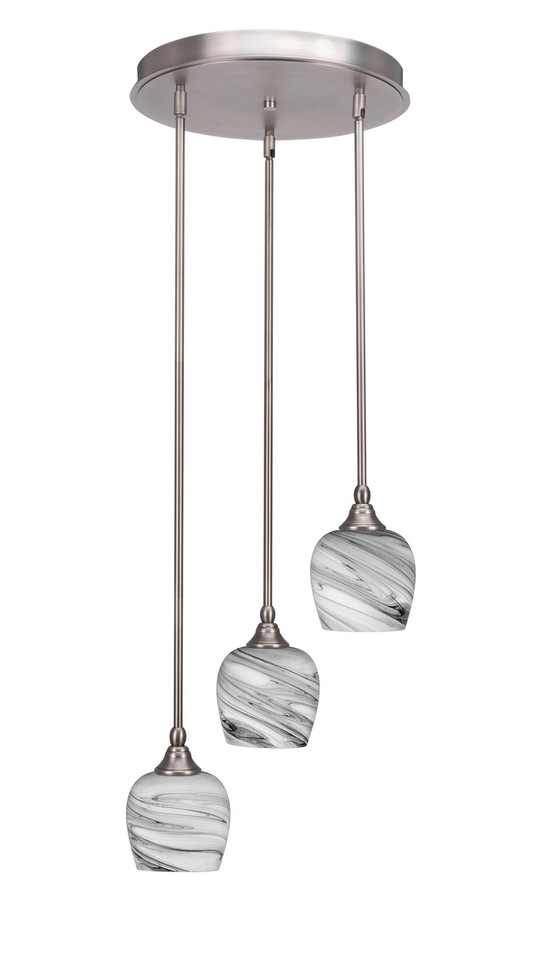 Toltec Lighting - 2143-BN-4819 - Three Light Cluster Pendalier - Empire - Brushed Nickel
