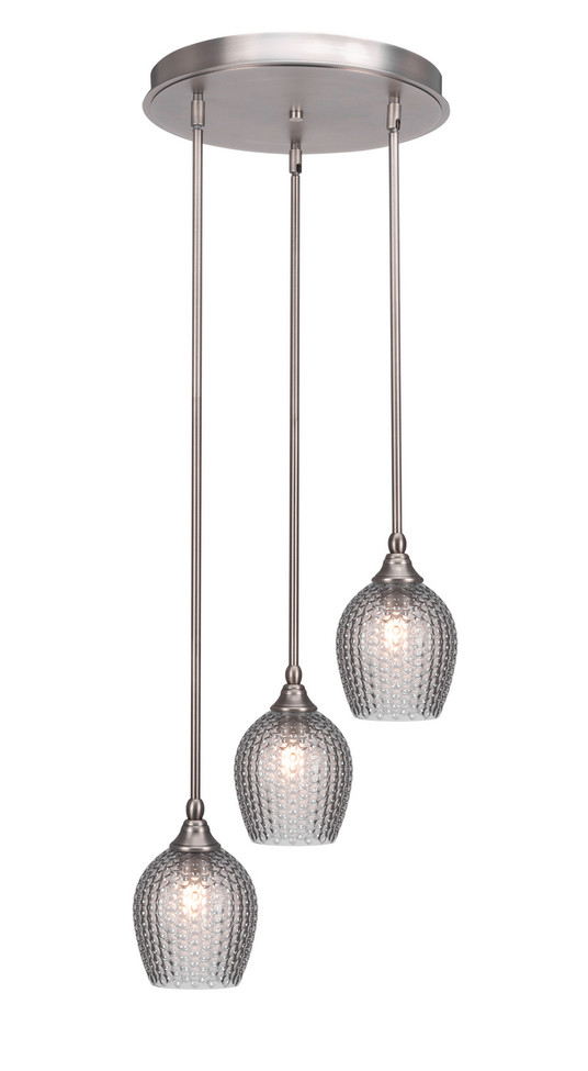 Toltec Lighting - 2143-BN-4902 - Three Light Cluster Pendalier - Empire - Brushed Nickel