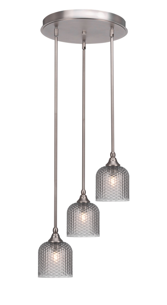 Toltec Lighting - 2143-BN-4912 - Three Light Cluster Pendalier - Empire - Brushed Nickel