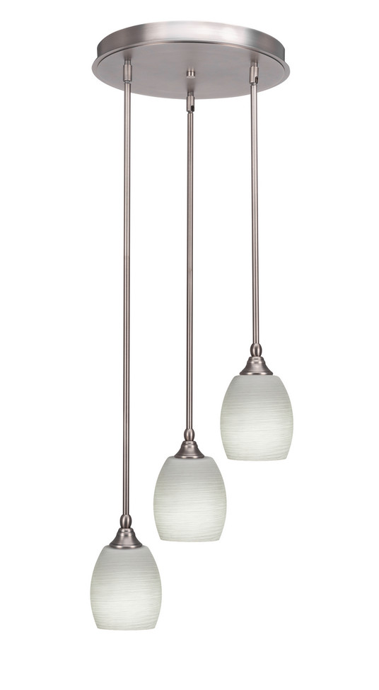 Toltec Lighting - 2143-BN-615 - Three Light Cluster Pendalier - Empire - Brushed Nickel