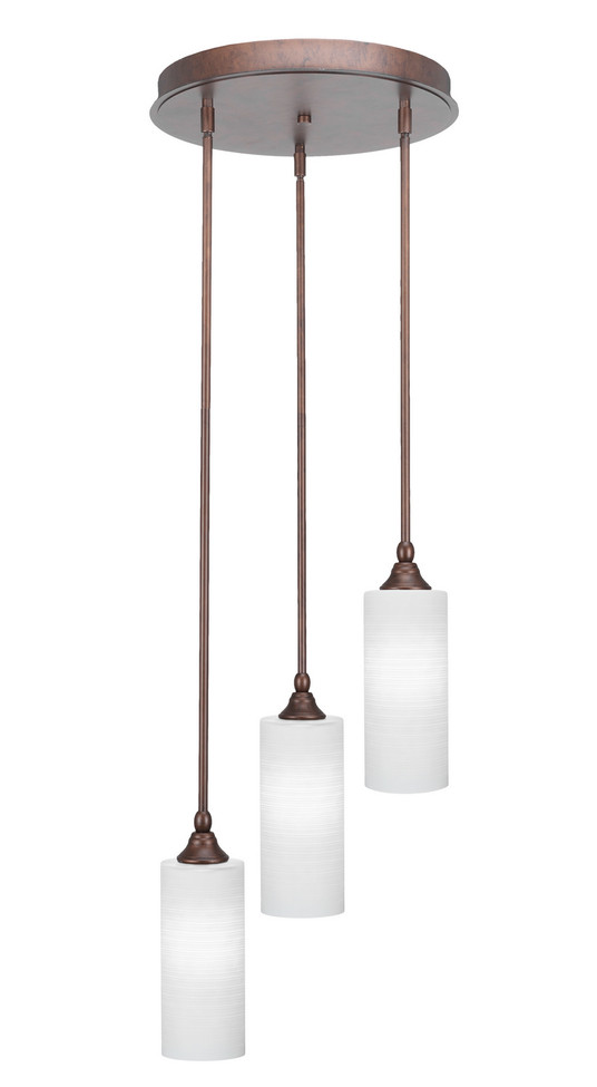 Toltec Lighting - 2143-BRZ-4091 - Three Light Cluster Pendalier - Empire - Bronze