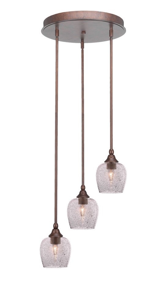 Toltec Lighting - 2143-BRZ-4812 - Three Light Cluster Pendalier - Empire - Bronze