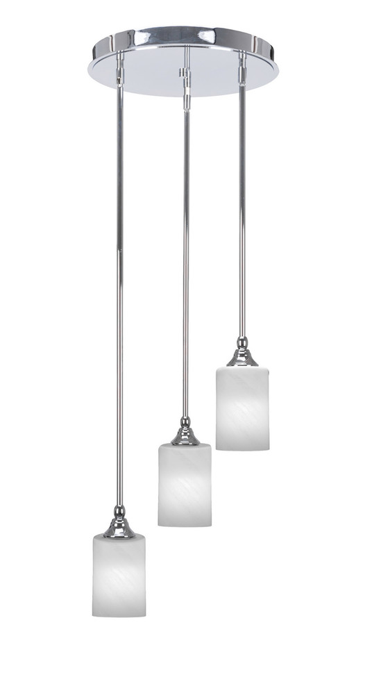Toltec Lighting - 2143-CH-3001 - Three Light Cluster Pendalier - Empire - Chrome
