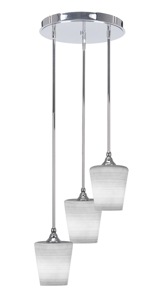 Toltec Lighting - 2143-CH-4031 - Three Light Cluster Pendalier - Empire - Chrome