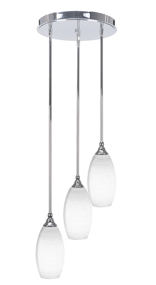 Toltec Lighting - 2143-CH-4041 - Three Light Cluster Pendalier - Empire - Chrome