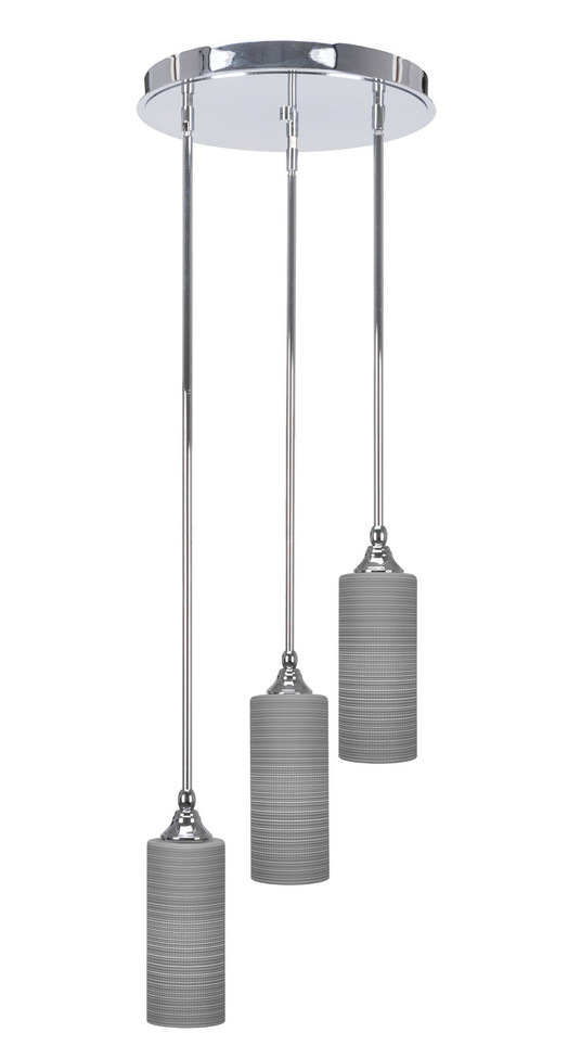 Toltec Lighting - 2143-CH-4092 - Three Light Cluster Pendalier - Empire - Chrome