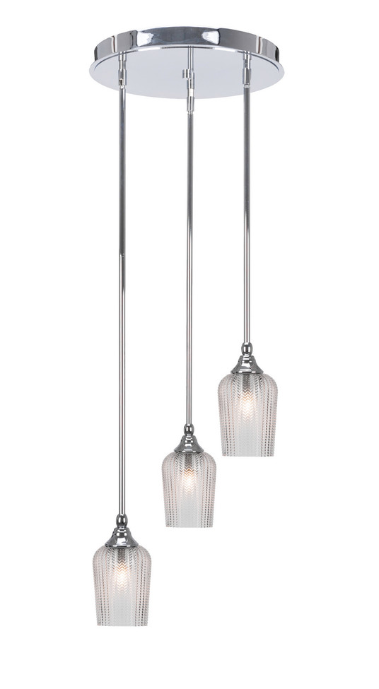 Toltec Lighting - 2143-CH-4250 - Three Light Cluster Pendalier - Empire - Chrome
