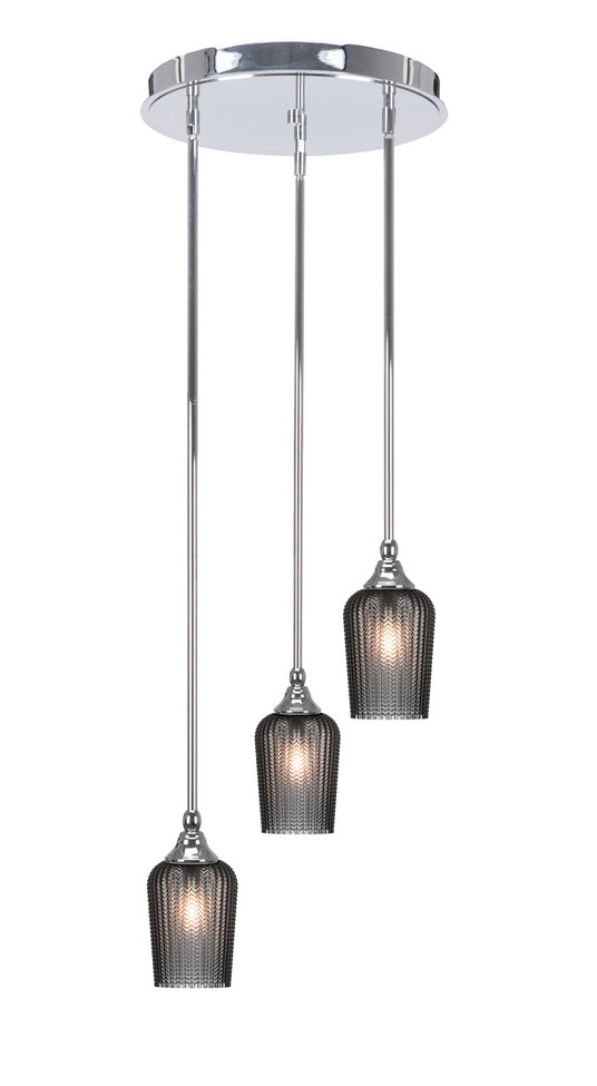 Toltec Lighting - 2143-CH-4252 - Three Light Cluster Pendalier - Empire - Chrome