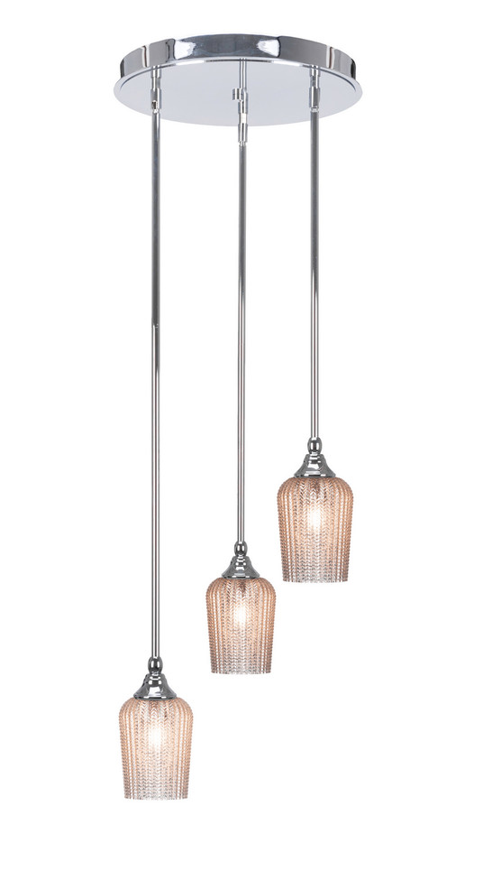 Toltec Lighting - 2143-CH-4253 - Three Light Cluster Pendalier - Empire - Chrome