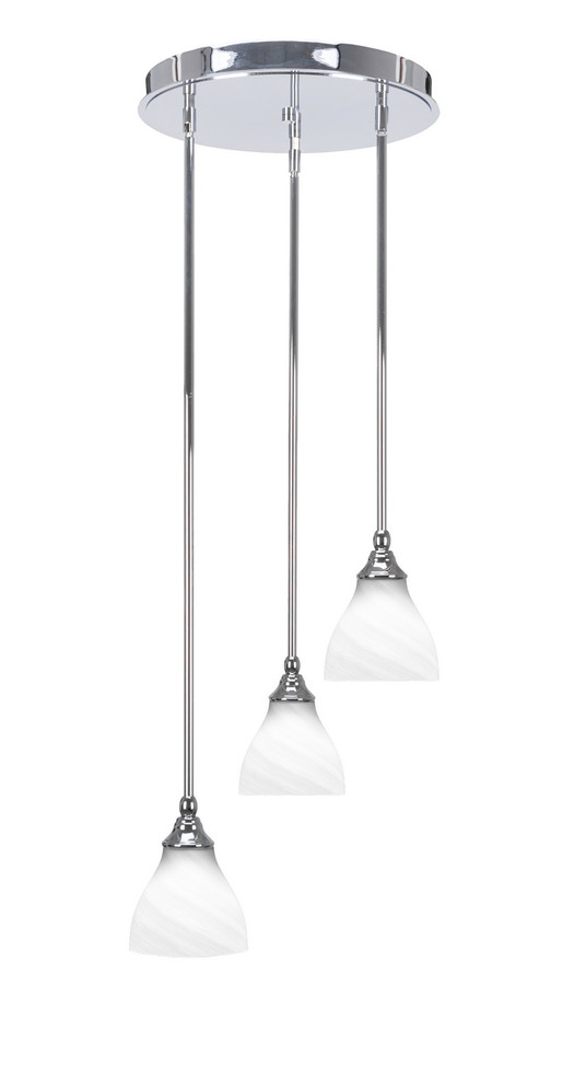 Toltec Lighting - 2143-CH-4761 - Three Light Cluster Pendalier - Empire - Chrome