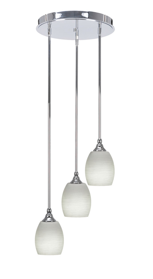 Toltec Lighting - 2143-CH-615 - Three Light Cluster Pendalier - Empire - Chrome
