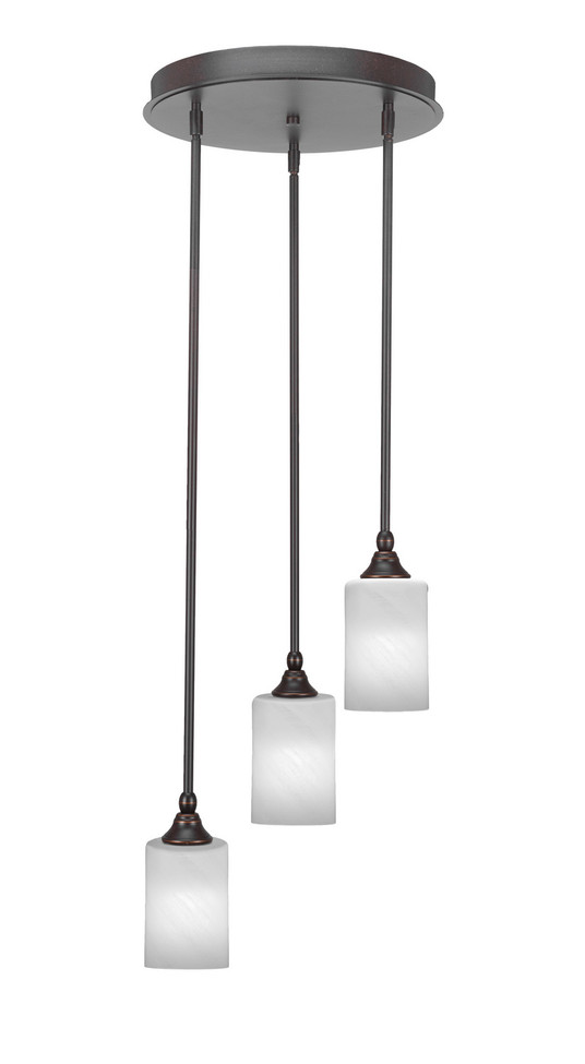 Toltec Lighting - 2143-DG-3001 - Three Light Cluster Pendalier - Empire - Dark Granite