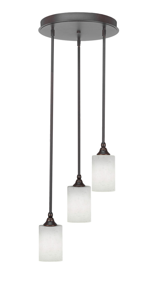 Toltec Lighting - 2143-DG-310 - Three Light Cluster Pendalier - Empire - Dark Granite