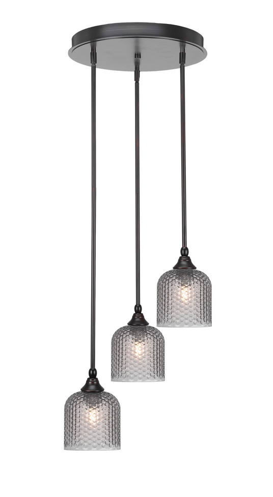Toltec Lighting - 2143-ES-4912 - Three Light Cluster Pendalier - Empire - Espresso