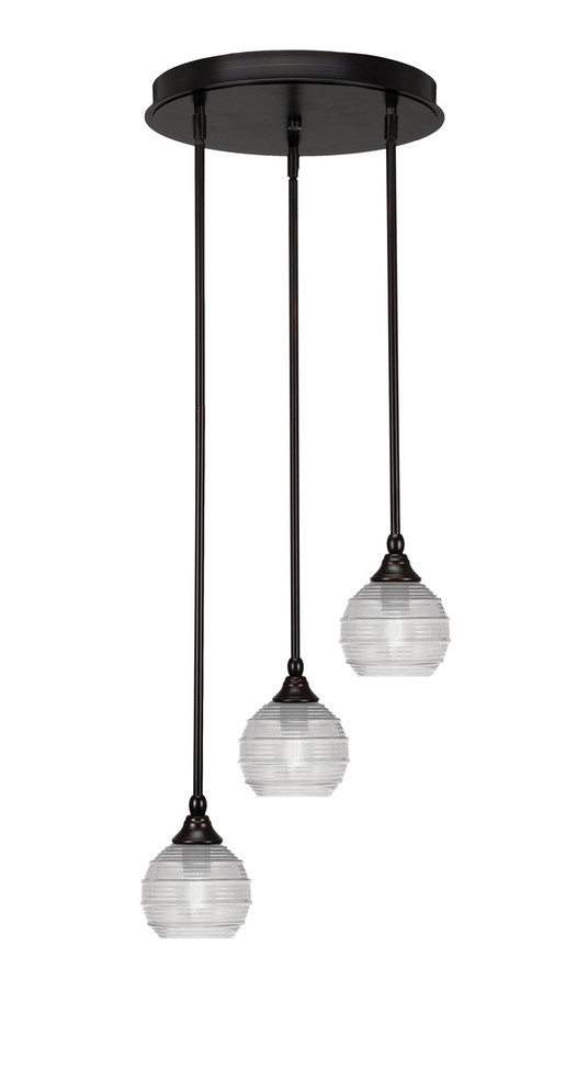 Toltec Lighting - 2143-ES-5110 - Three Light Cluster Pendalier - Empire - Espresso
