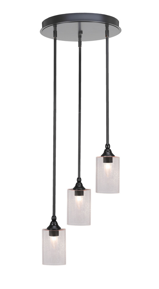 Toltec Lighting - 2143-MB-300 - Three Light Cluster Pendalier - Empire - Matte Black