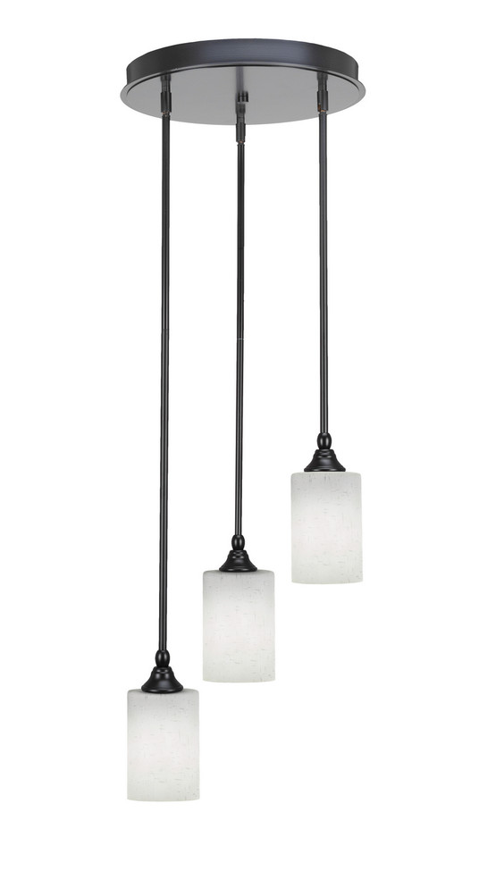 Toltec Lighting - 2143-MB-310 - Three Light Cluster Pendalier - Empire - Matte Black