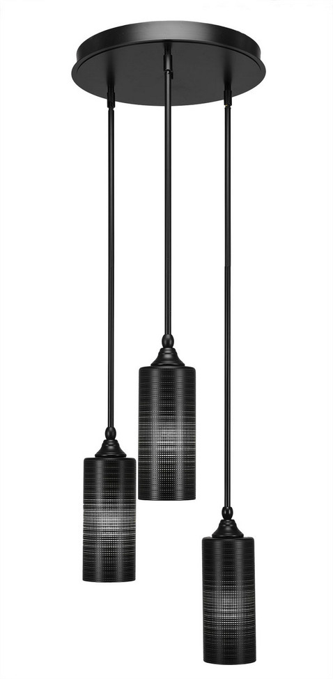 Toltec Lighting - 2143-MB-4099 - Three Light Cluster Pendalier - Empire - Matte Black