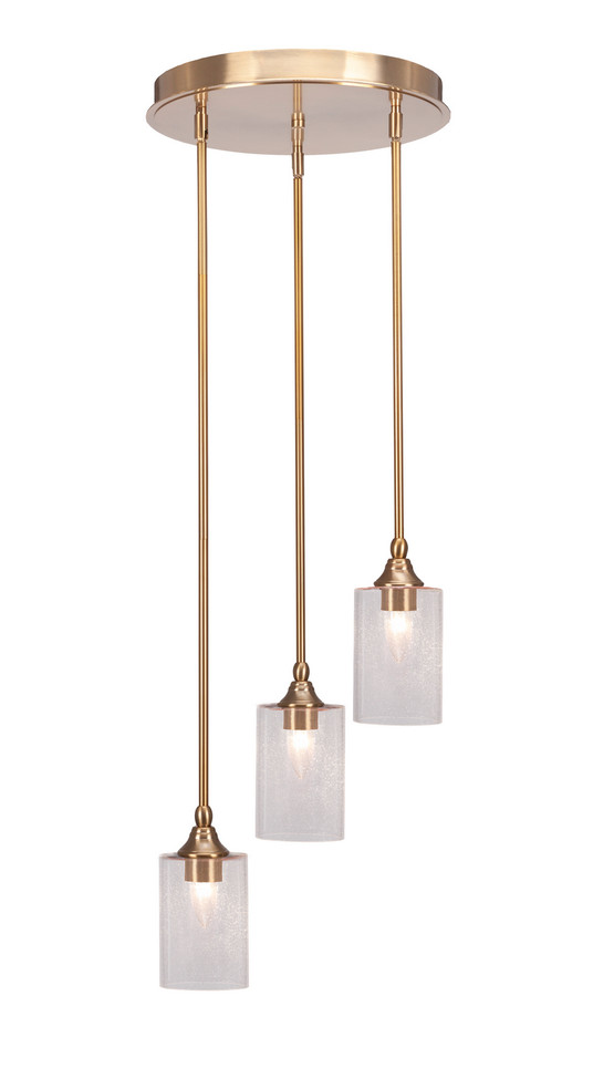 Toltec Lighting - 2143-NAB-300 - Three Light Cluster Pendalier - Empire - New Age Brass
