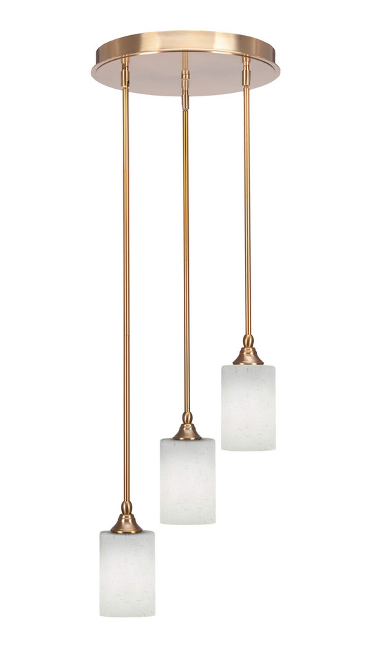 Toltec Lighting - 2143-NAB-310 - Three Light Cluster Pendalier - Empire - New Age Brass