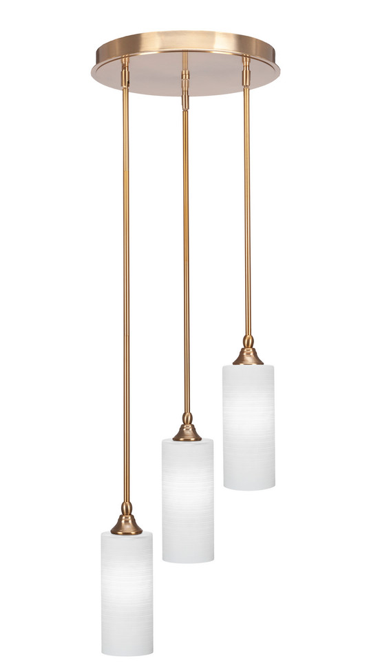 Toltec Lighting - 2143-NAB-4091 - Three Light Cluster Pendalier - Empire - New Age Brass