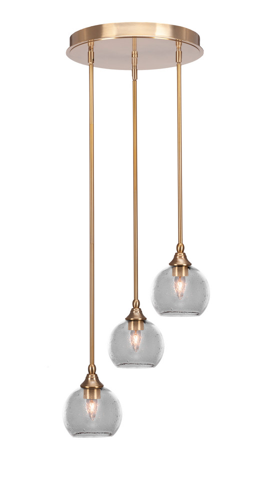 Toltec Lighting - 2143-NAB-4100 - Three Light Cluster Pendalier - Empire - New Age Brass