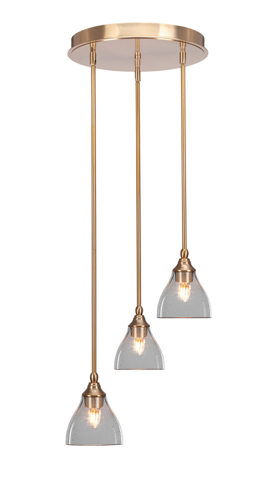 Toltec Lighting - 2143-NAB-4760 - Three Light Cluster Pendalier - Empire - New Age Brass