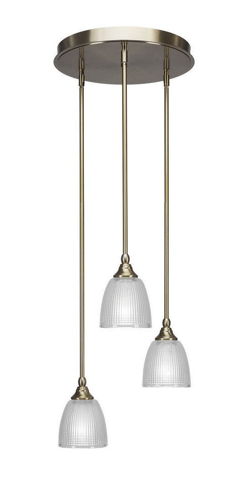 Toltec Lighting - 2143-NAB-500 - Three Light Cluster Pendalier - Empire - New Age Brass