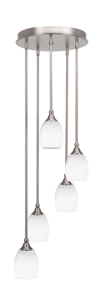 Toltec Lighting - 2145-BN-4021 - Five Light Pendalier - Empire - Brushed Nickel