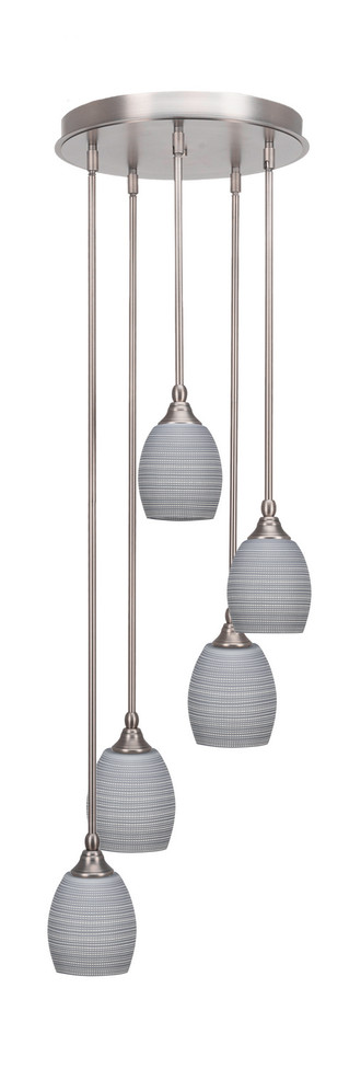 Toltec Lighting - 2145-BN-4022 - Five Light Pendalier - Empire - Brushed Nickel