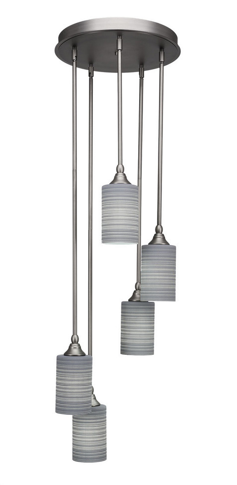 Toltec Lighting - 2145-BN-4062 - Five Light Cluster Pendalier - Empire - Brushed Nickel