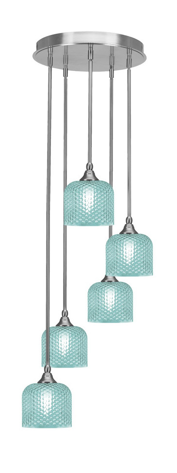 Toltec Lighting - 2145-BN-4615 - Five Light Pendalier - Empire - Brushed Nickel