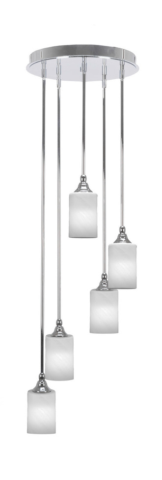 Toltec Lighting - 2145-CH-3001 - Five Light Pendalier - Empire - Chrome