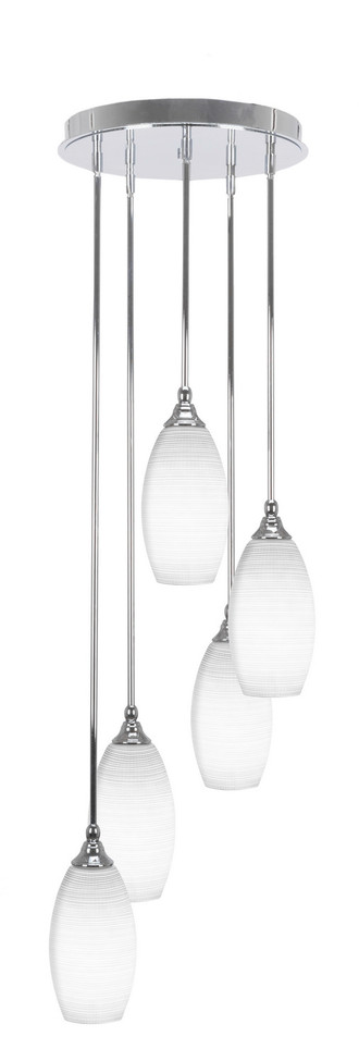 Toltec Lighting - 2145-CH-4041 - Five Light Pendalier - Empire - Chrome