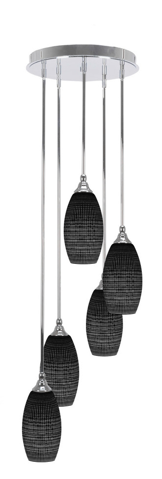 Toltec Lighting - 2145-CH-4049 - Five Light Pendalier - Empire - Chrome