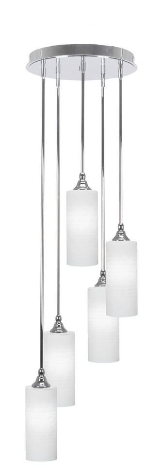 Toltec Lighting - 2145-CH-4091 - Five Light Pendalier - Empire - Chrome
