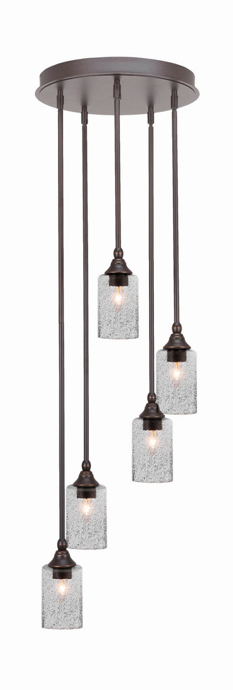 Toltec Lighting - 2145-DG-3002 - Five Light Pendalier - Empire - Dark Granite