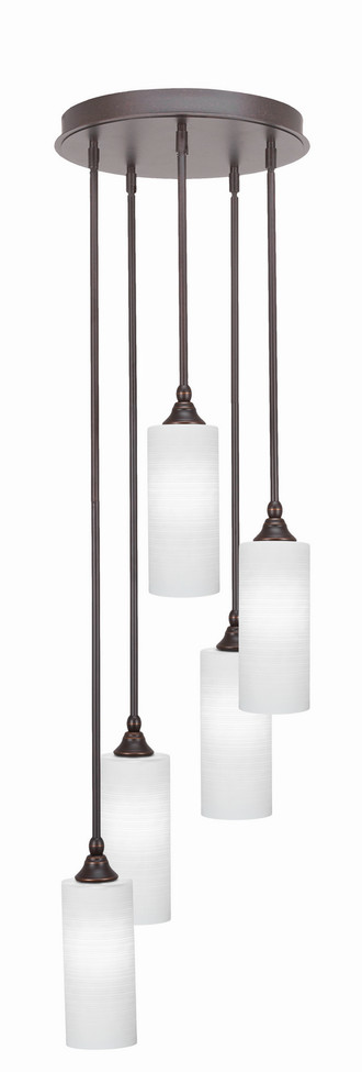 Toltec Lighting - 2145-DG-4091 - Five Light Pendalier - Empire - Dark Granite