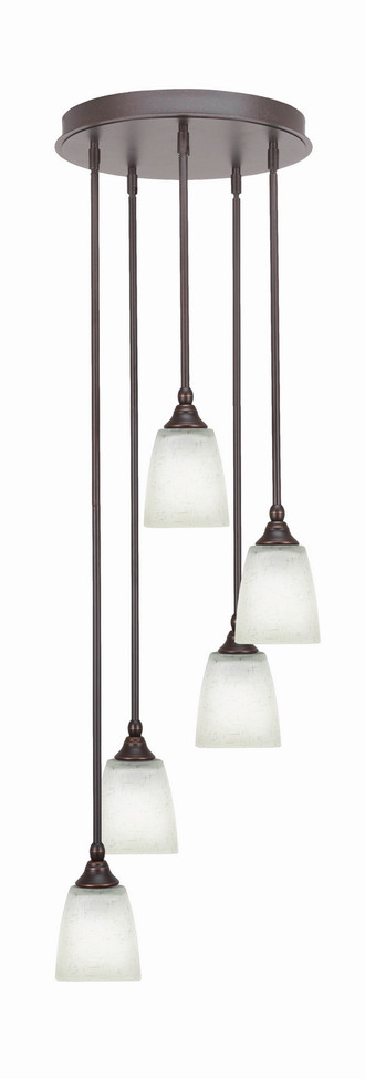 Toltec Lighting - 2145-DG-460 - Five Light Pendalier - Empire - Dark Granite