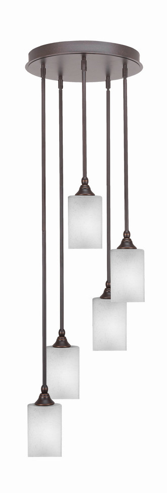 Toltec Lighting - 2145-DG-531 - Five Light Pendalier - Empire - Dark Granite