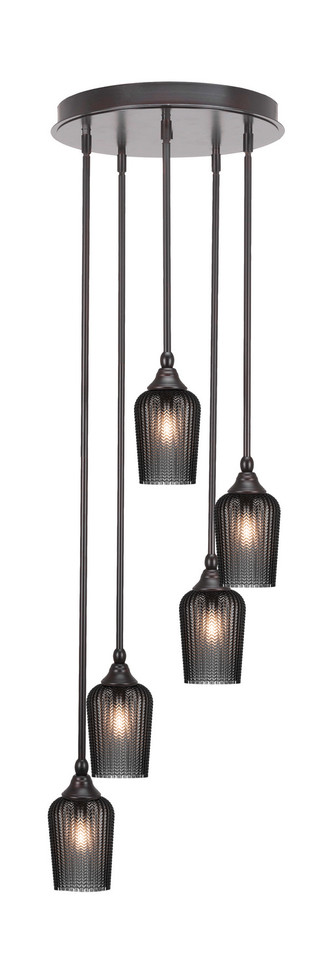 Toltec Lighting - 2145-ES-4252 - Five Light Pendalier - Empire - Espresso