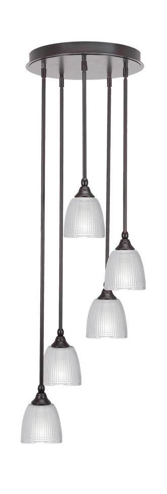 Toltec Lighting - 2145-ES-500 - Five Light Pendalier - Empire - Espresso