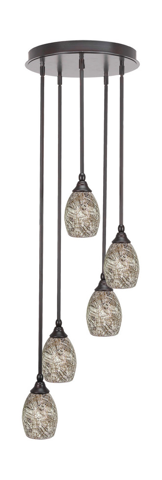 Toltec Lighting - 2145-ES-5054 - Five Light Pendalier - Empire - Espresso