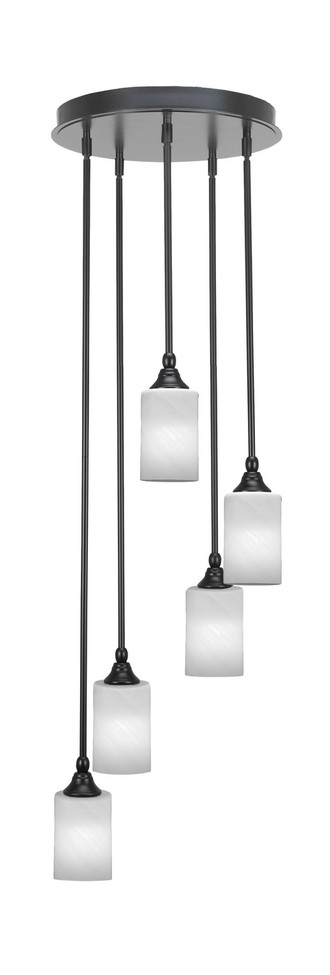 Toltec Lighting - 2145-MB-3001 - Five Light Pendalier - Empire - Matte Black