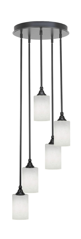 Toltec Lighting - 2145-MB-310 - Five Light Pendalier - Empire - Matte Black