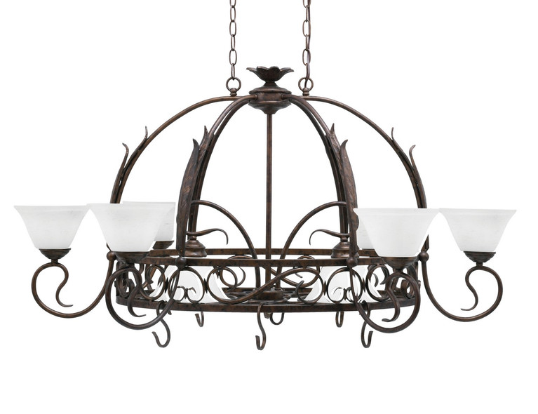 Toltec Lighting - 216-BRZ-311 - Eight Light Pot Rack - Leaf - Bronze