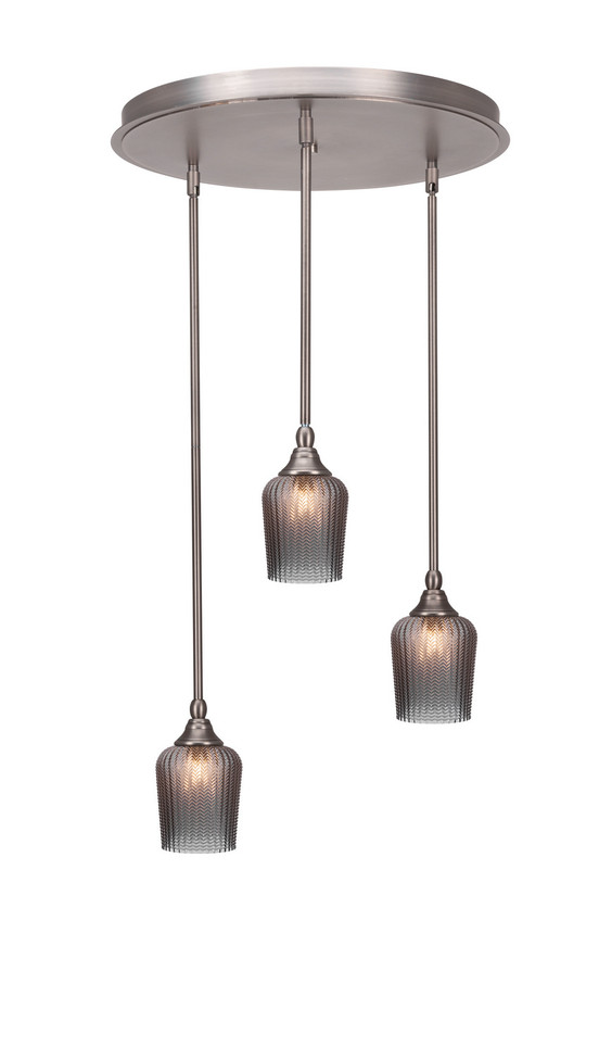 Toltec Lighting - 2183-BN-4282 - Three Light Pendalier - Empire - Brushed Nickel
