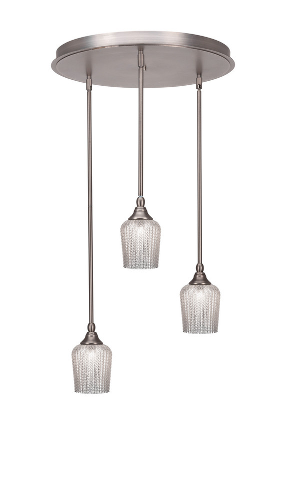 Toltec Lighting - 2183-BN-4283 - Three Light Pendalier - Empire - Brushed Nickel