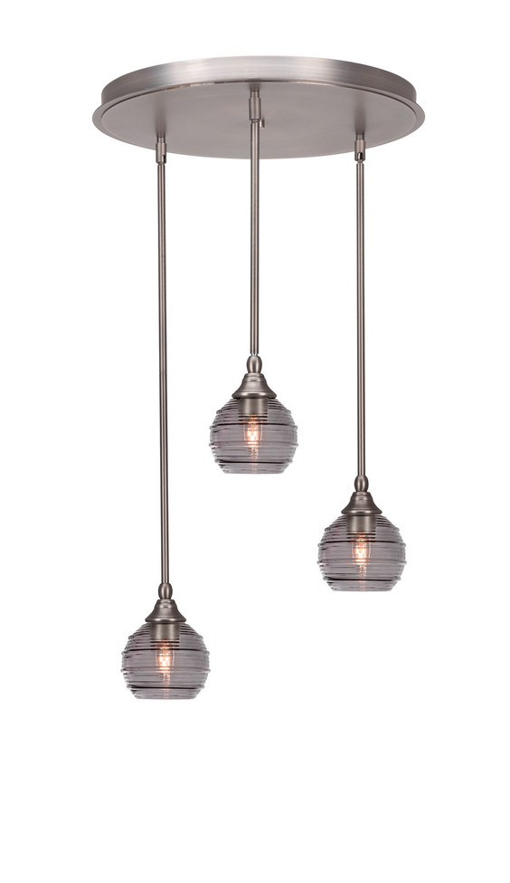 Toltec Lighting - 2183-BN-5112 - Three Light Pendalier - Empire - Brushed Nickel