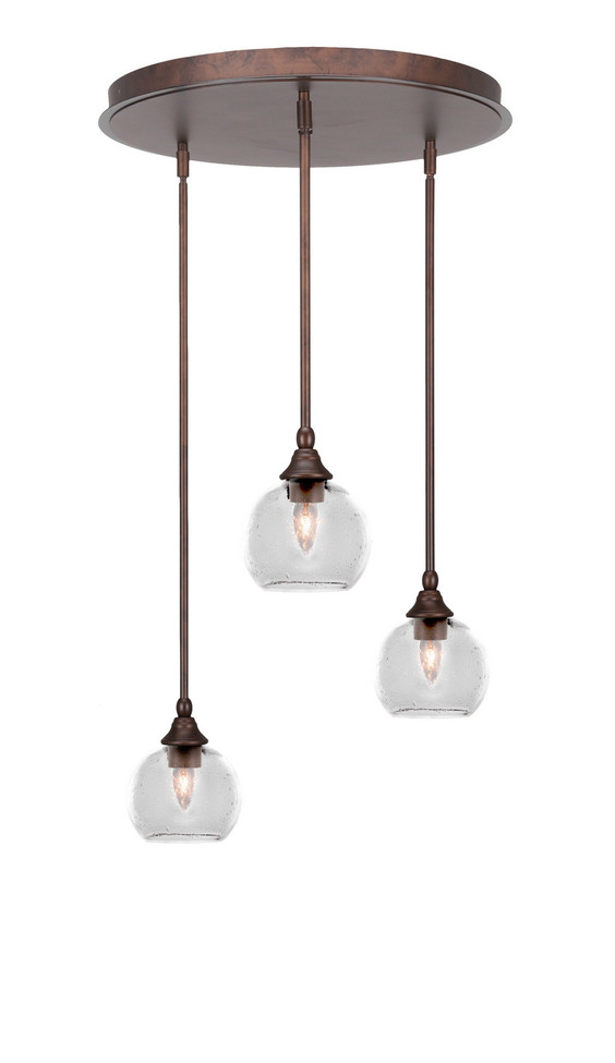 Toltec Lighting - 2183-BRZ-4100 - Three Light Pendalier - Empire - Bronze